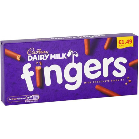 Cadbury Dairy Milk Fingers Chocolate Covered Biscuits 114g x 12